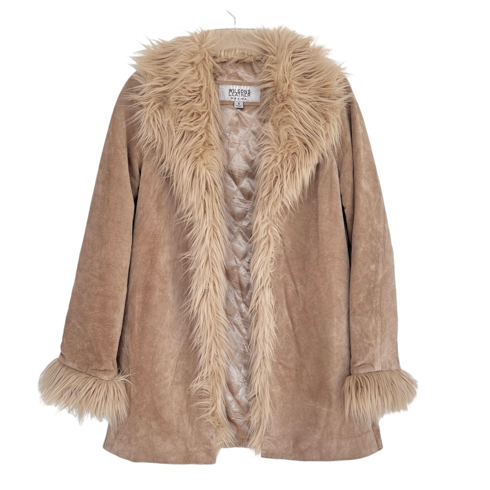 Wilsons Leather Suede Fur Penny Lane Coat